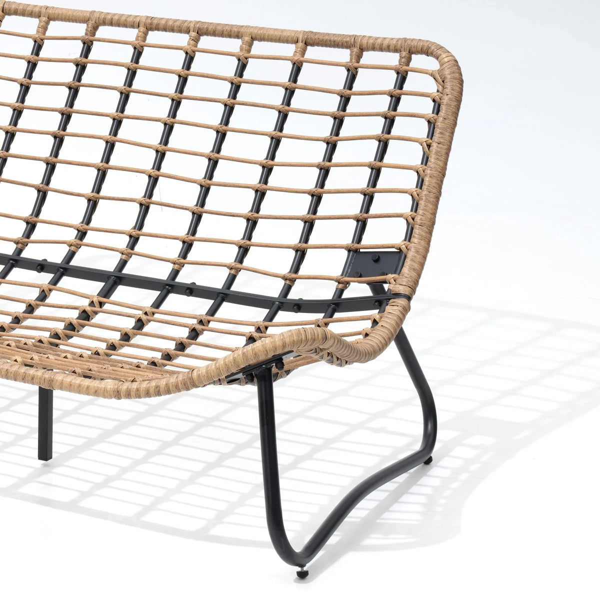 Double Papasan Chair Loveseat with Cushion, All-weather PE Rattan and Metal Frame for Indoor Outdoor