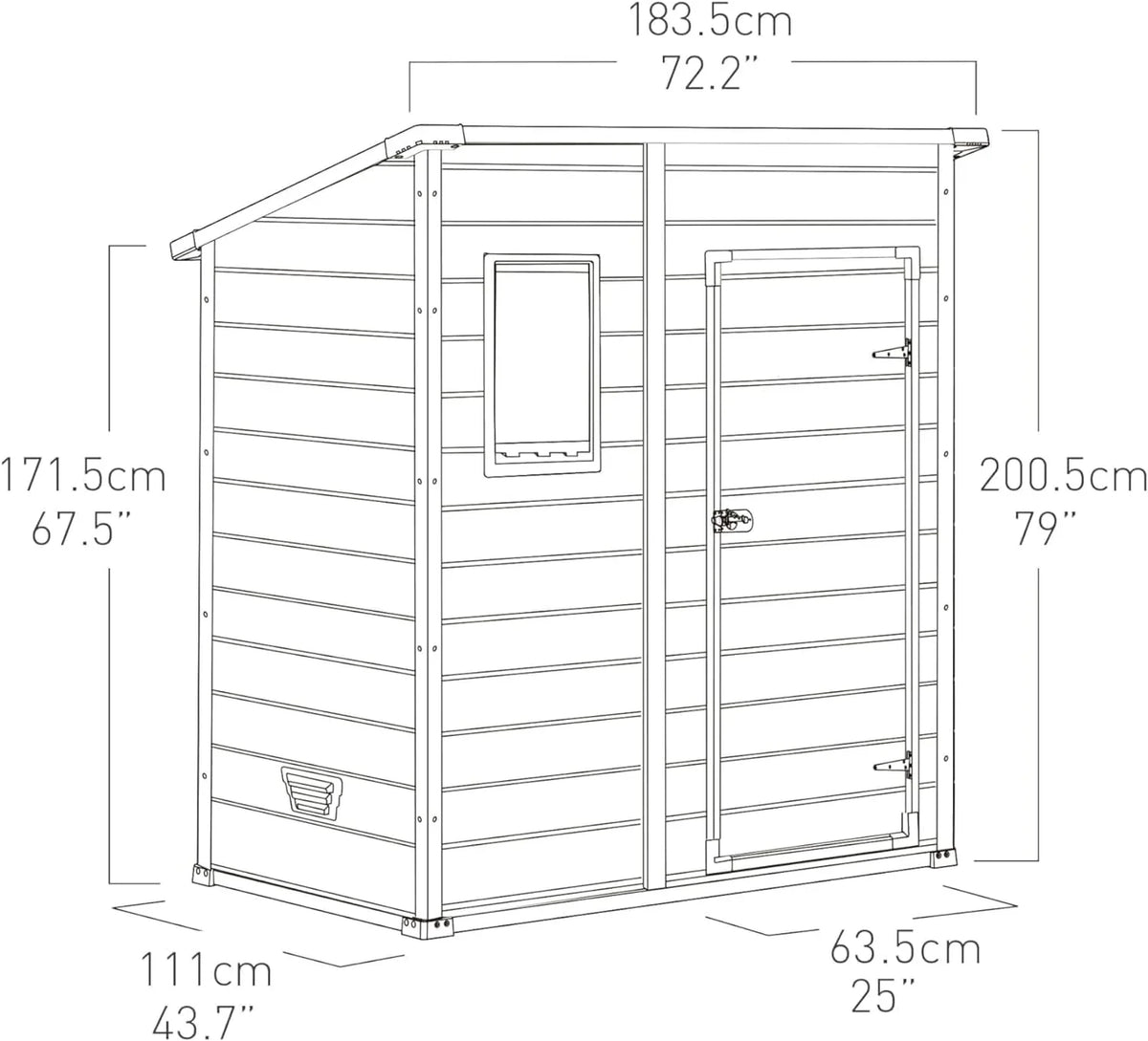 KETER Abri de jardin Manor 64 monopente 1.8m²