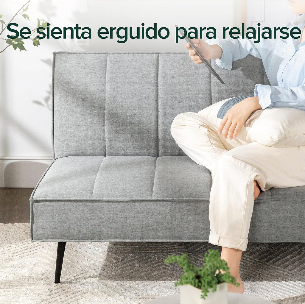 Zinus Quinn Clic Clac Sofá Cama - Sofá Cama Plegable 2 en 1 - Adecuado para habitaciones de invitados y espacios pequeños - Gris