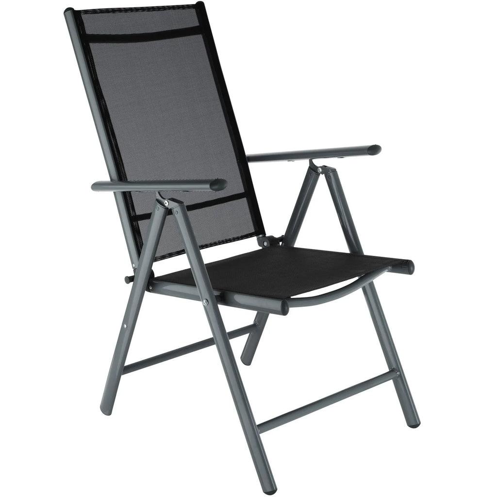 Conjunto De Sillas De Aluminio 8+1 - Gris Oscuro