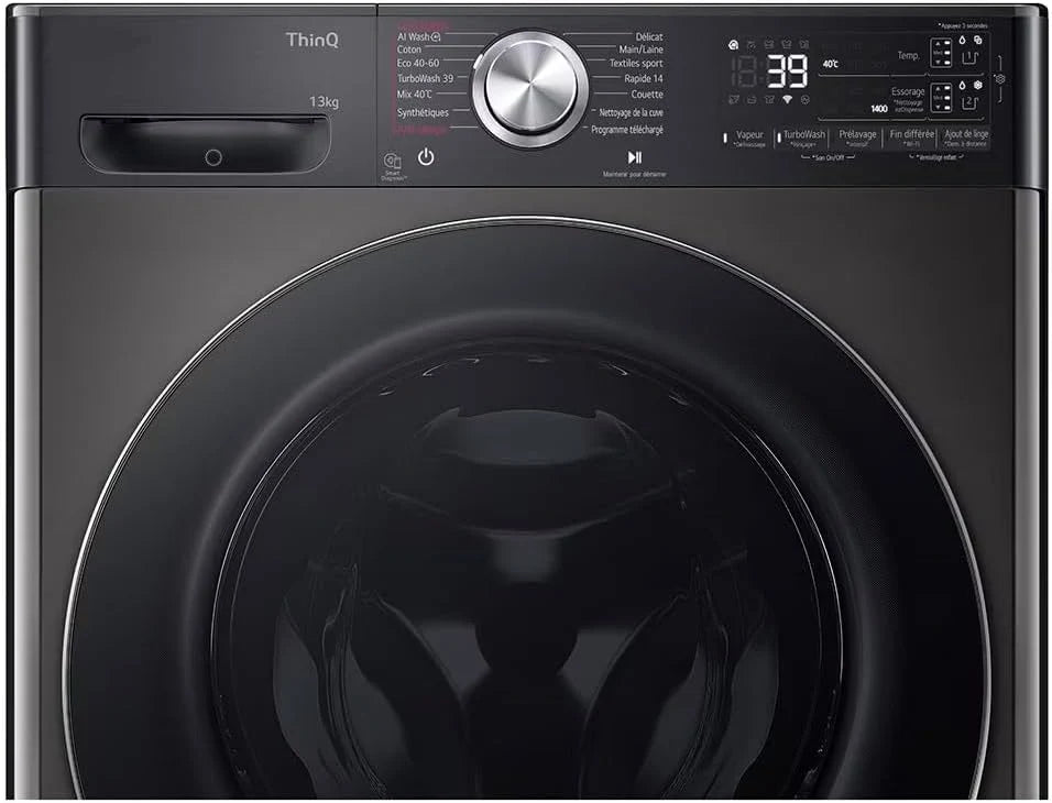 LAVE-LINGE LG F34R92BSTA ouverture hublot 13 kg 1400 trs/min profondeur 61.50 cm