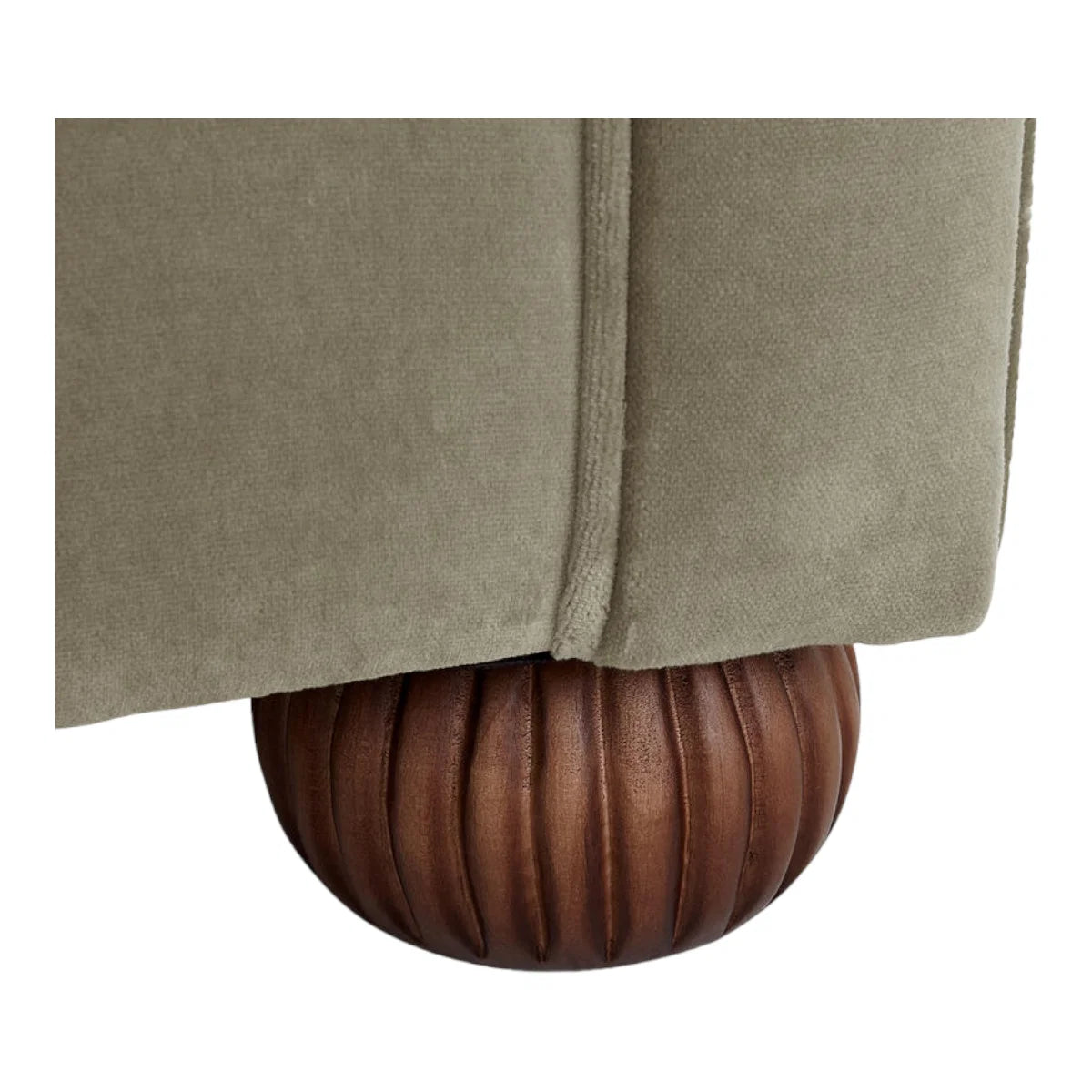 Brenna 3 Seater Teak Wood Fabric Sofa