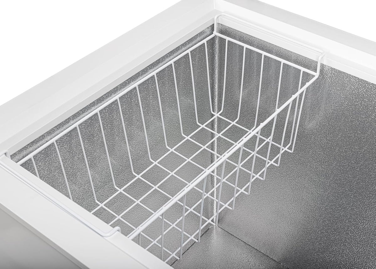 METRO Professional Congélateur bahut GHF2700S, acier, 188 x 73.5 x 94.5 cm, 700 L, 125 W, 3 paniers, éclairage LED, avec serrure, blanc/gris
