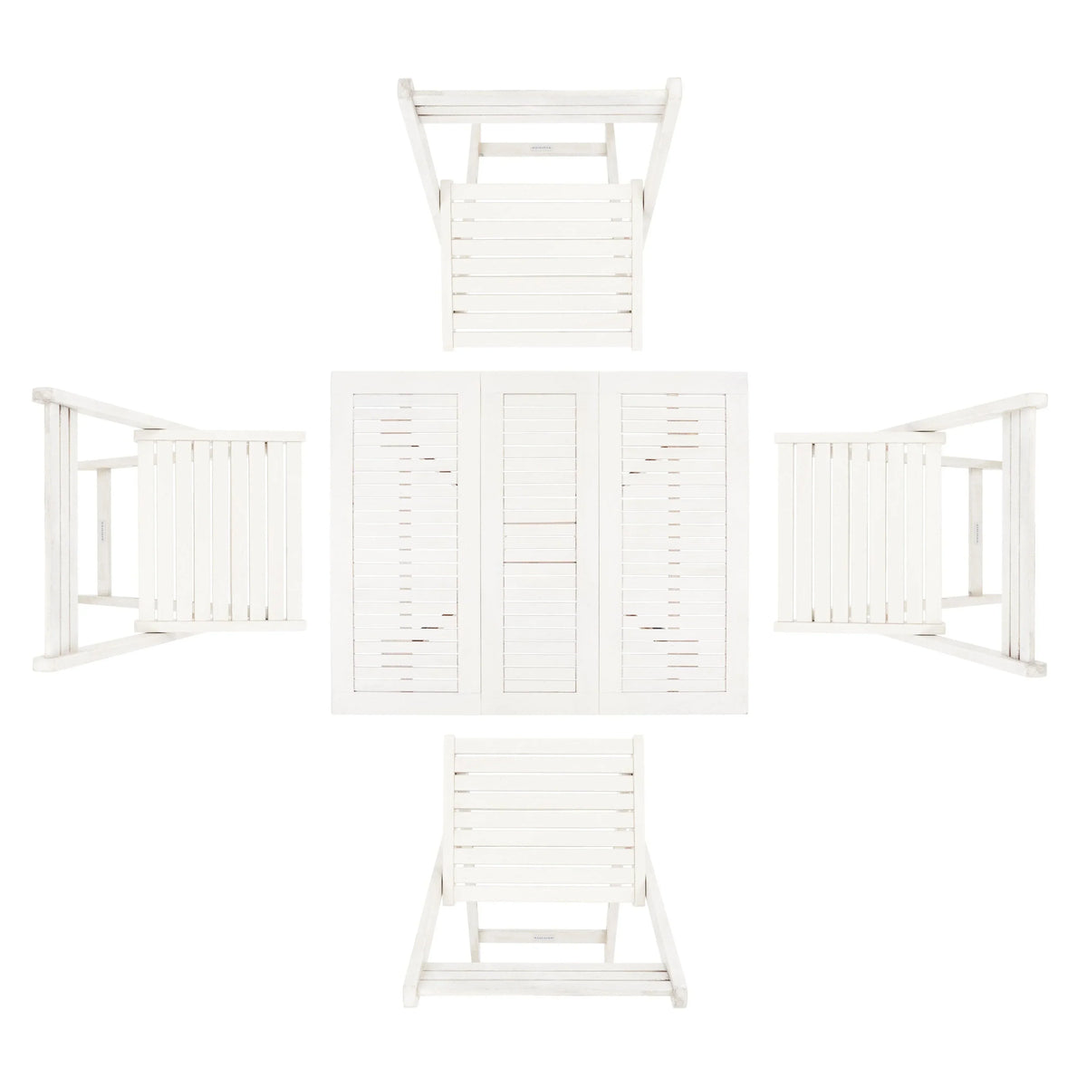 SAFAVIEH Outdoor Brandy 5-Piece Outdoor Dining Table Set - 43Wx35Dx29H