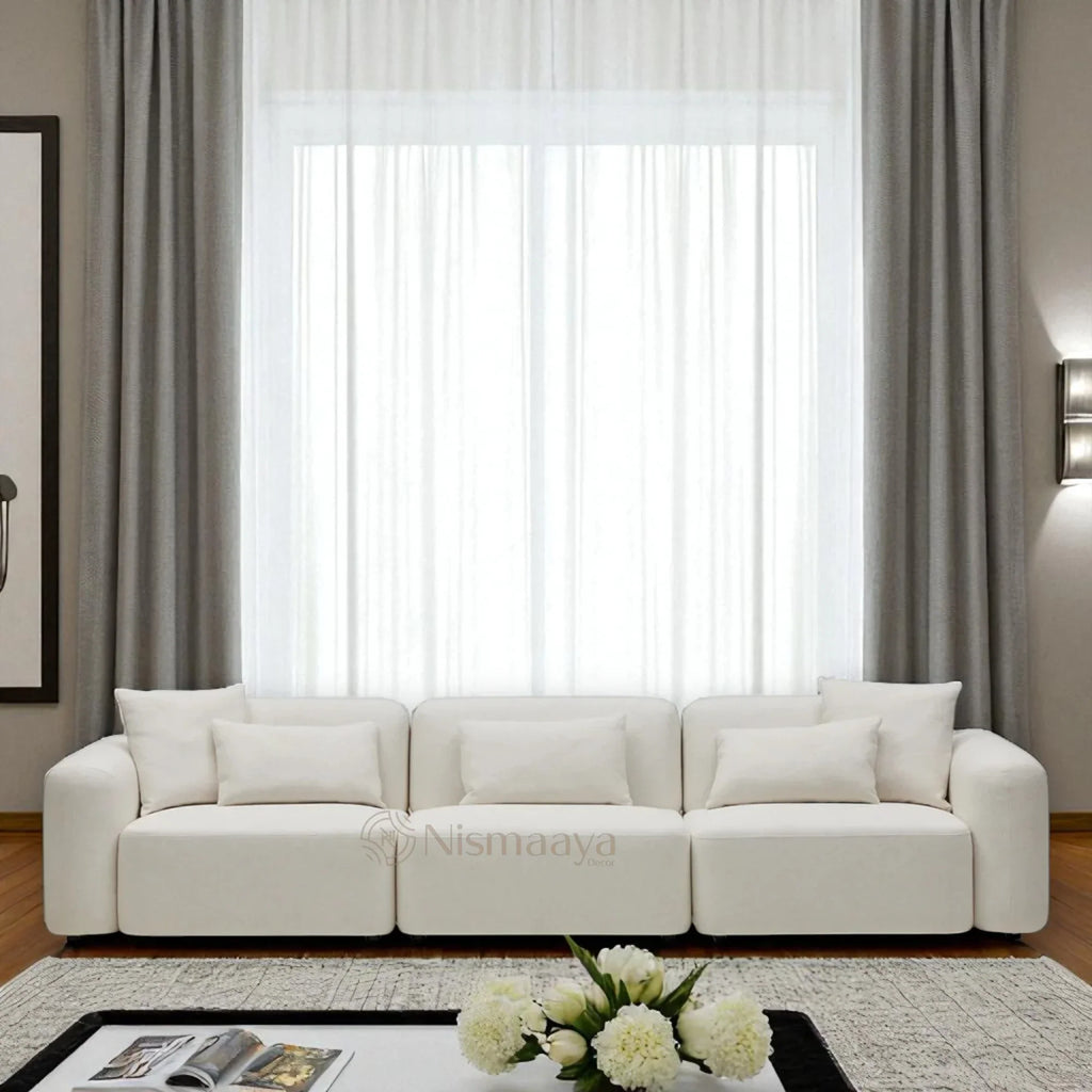 Nismaaya Pascal Modular Sofa Ivory White 3 Seater