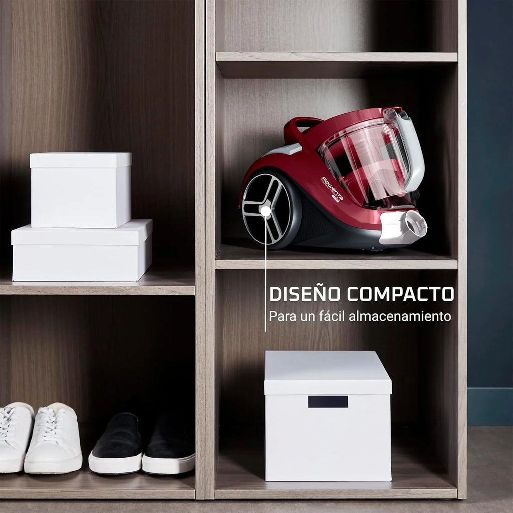 Rowenta Compact Power XXL Aspiradora sin Bolsa, Motor Eficiente Energéticamente de 900W, Filtración Ciclónica Avanzada, Depósito Extra Grande de 2.5L, Compacta, Kit Clásico, Modelo RO4B23