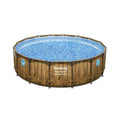 Hilo Piscina Elevada Efecto Ratán Marrón 4,88 X 1,22 M
