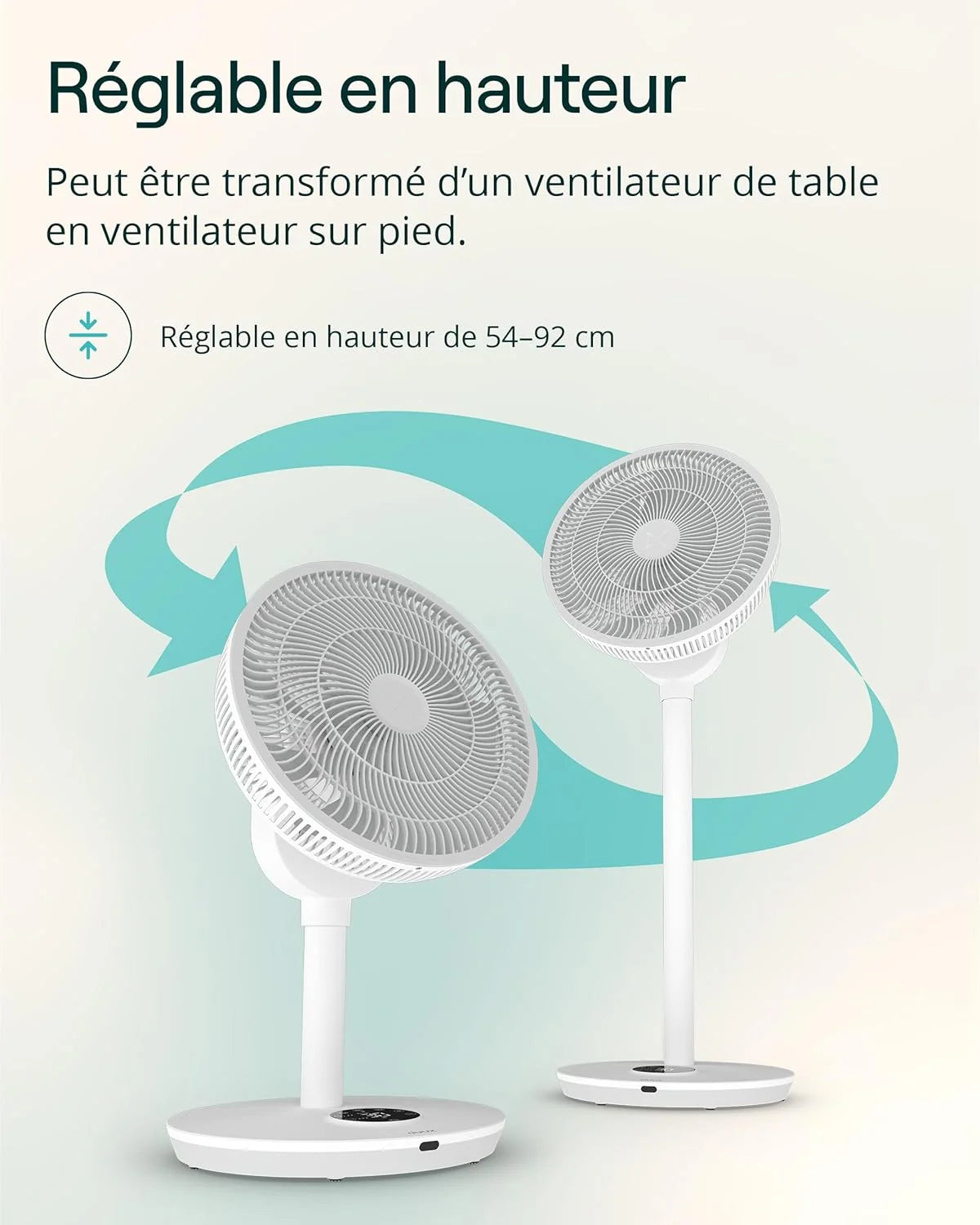 Duux Whisper Flex 2 Ventilateur – Ultra Silencieux 13 dB – Mode Nuit & Minuterie – Hauteur Réglable (54–92 cm) – Économe dès 2W – Commande sur le Ventilateur & Télécommande – Blanc