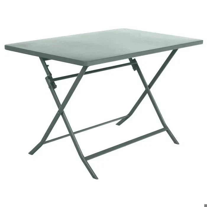 Table de jardin pliante carrée "Greensboro" pétrole 2 places en acier traité époxy - Hespéride