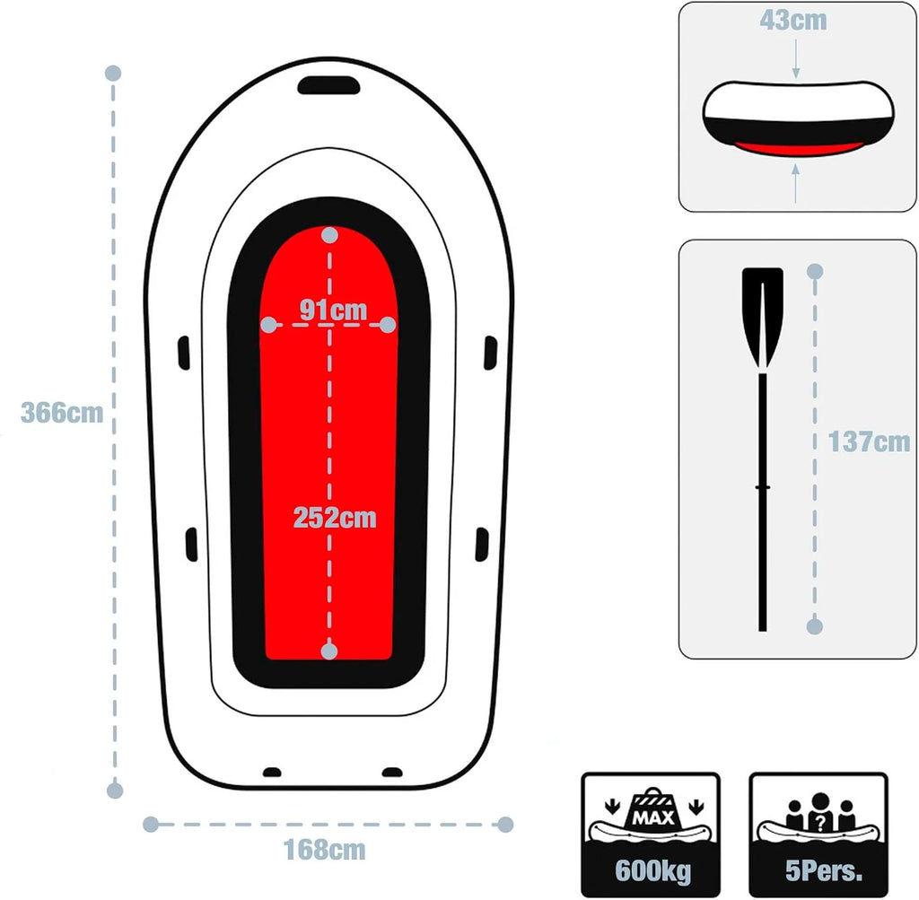 Intex Excursion 5 Bateau 66325NP (gonflé: 366 x 168 x 43 cm)
