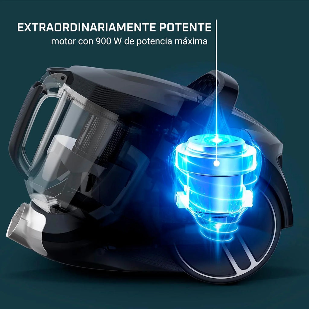 Rowenta Compact Power XXL Aspiradora sin Bolsa, Motor Eficiente Energéticamente de 900W, Filtración Ciclónica Avanzada, Depósito Extra Grande de 2.5L, Compacta, Kit Clásico, Modelo RO4B23