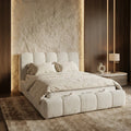 Lit Coffre Style Bubble Texturé avec Matelas et Surmatelas