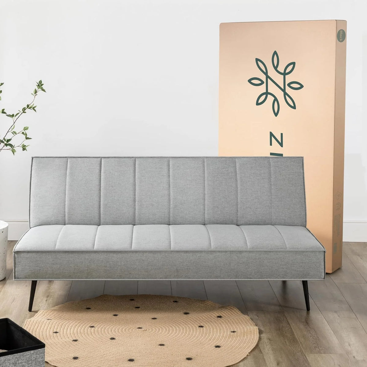 Zinus Quinn Clic Clac Sofá Cama - Sofá Cama Plegable 2 en 1 - Adecuado para habitaciones de invitados y espacios pequeños - Gris