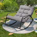 FINCATI Outdoor Extra-large Comfy Rocking Chair, 450 lbs Indoor Recliner Rocking Papasan Chair for All Seasons
