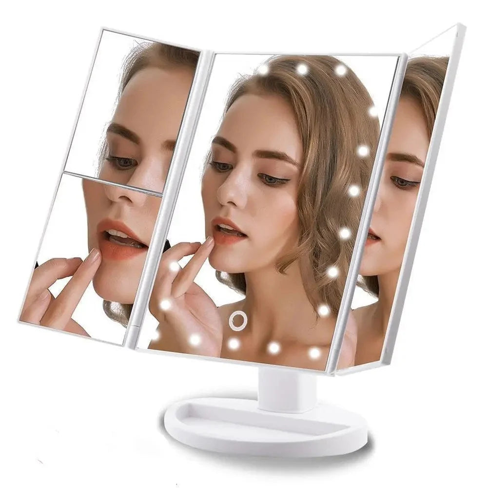 Espejo de Maquillaje con Luz – Espejo Inteligente de Tocador con Luces y Aumento 10X