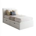 Lit simple avec rangements intégrés – design contemporain blanc