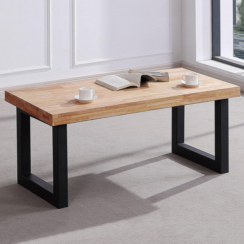 Duehome | Loft, Lifting Coffee Table, Dining Table, Oak and White Finish, Measures: 120 cm (L) x 60 cm (W) x 47.5/62 cm (H)