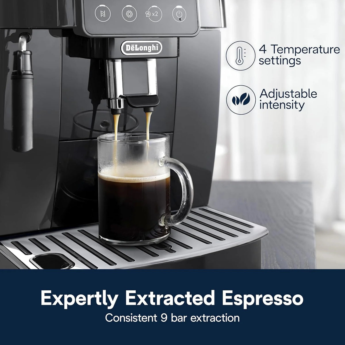 De'Longhi Magnifica Start Automatic Espresso Machine with Manual Milk Frother & Built in Grinder - 3 One-Touch Recipes, Easy-to-Clean, Home Barista Coffee Maker for Lattes, Cappuccino, Iced Coffee