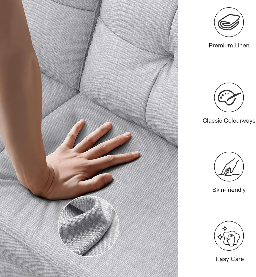 Aotumm Ciort Sofa 2 Plazas, Sofá Moderno con Cojines Gruesos, 2 Almohadas, Cómodo Sofá de Cuero con 2 Bolsillos de Almacenamiento para Sala de Estar/Dormitorio/Oficina, Sofá Pequeño (Marrón)