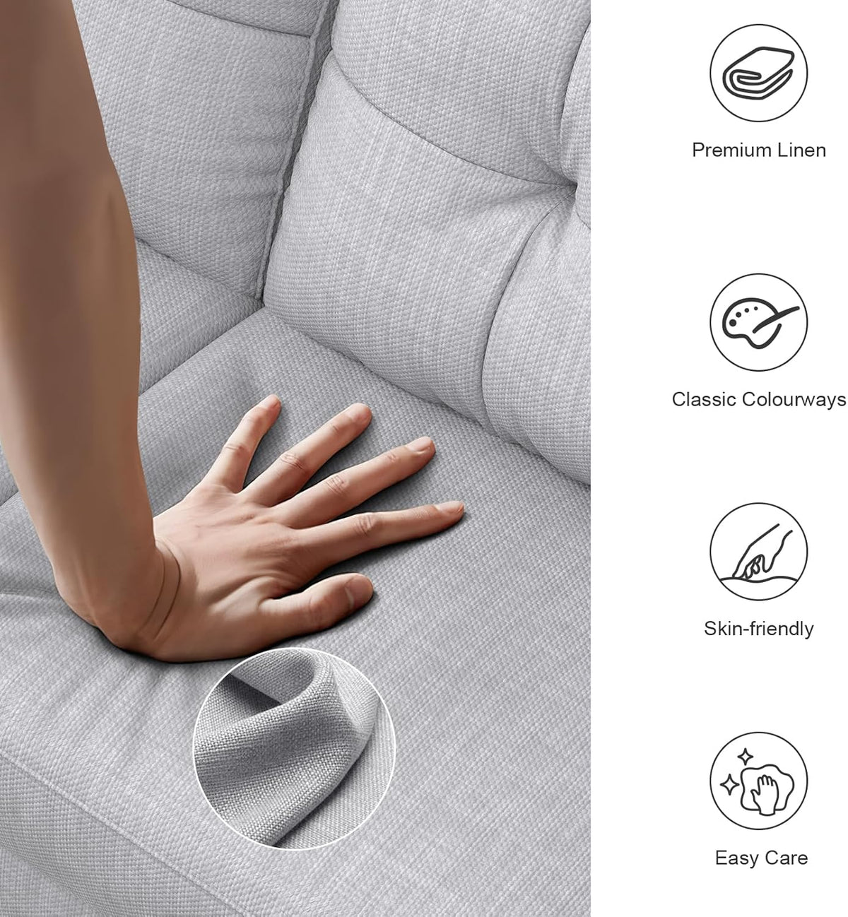 Aotumm Ciort Sofa 2 Plazas, Sofá Moderno con Cojines Gruesos, 2 Almohadas, Cómodo Sofá de Cuero con 2 Bolsillos de Almacenamiento para Sala de Estar/Dormitorio/Oficina, Sofá Pequeño (Marrón)