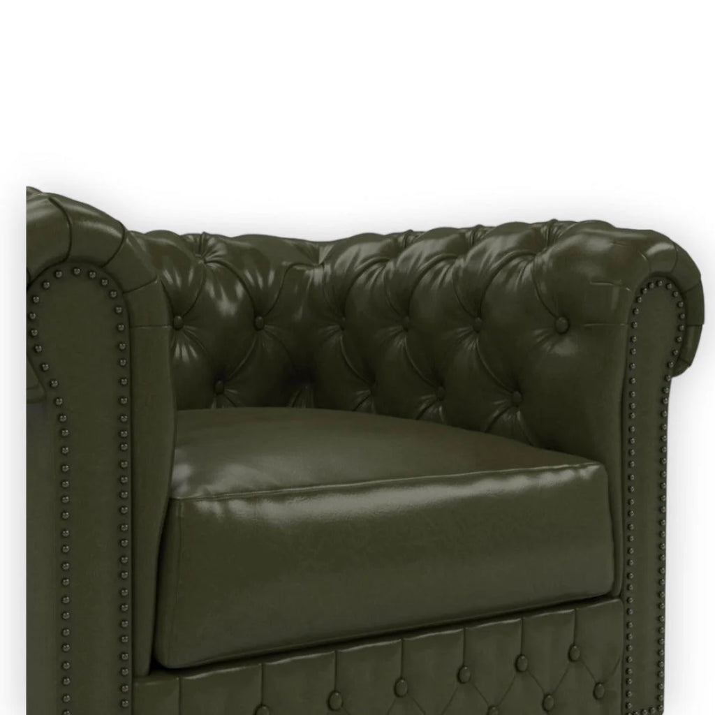 Nismaaya Base Traditional Chesterfield 1 Seater Sofas Bottle Green