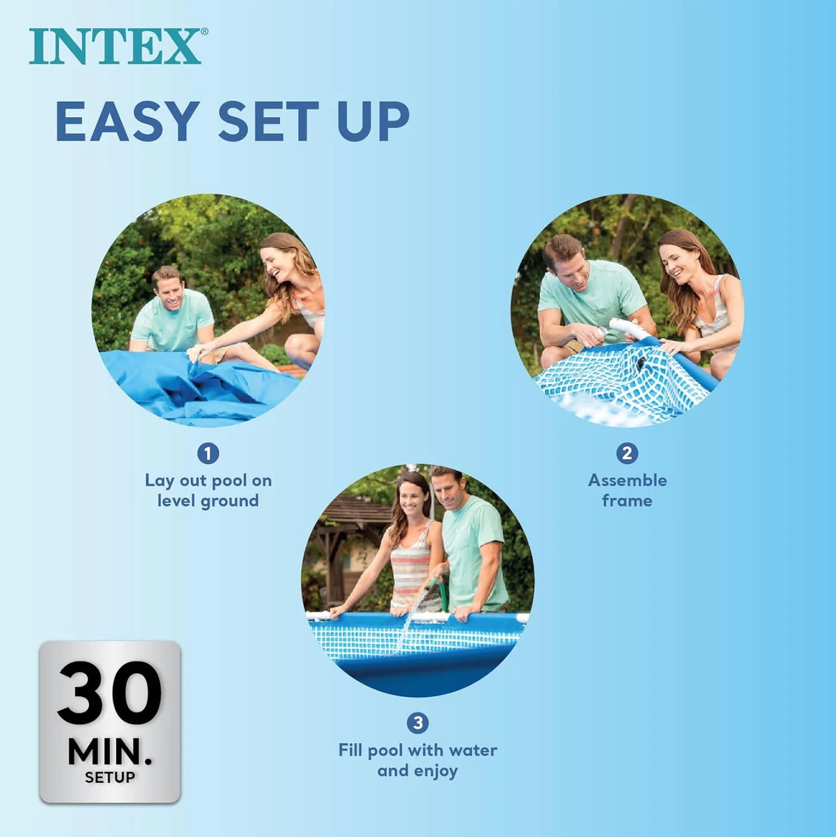 Intex 28271NP – Piscina Desmontable Small Frame 260 x 160 x 65 cm, 2.282 Litros, Azul