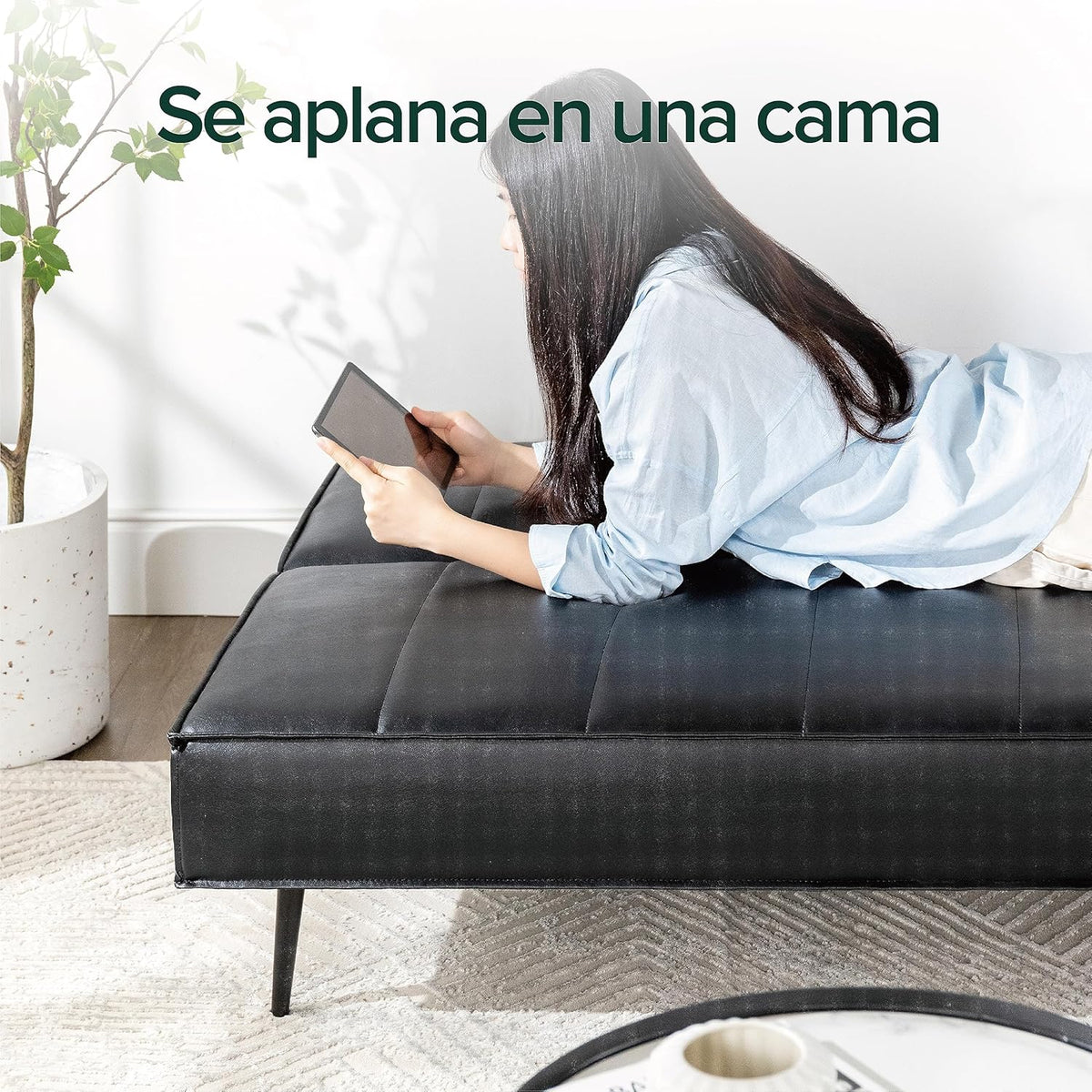 Zinus Quinn Clic Clac Sofá Cama - Sofá Cama Plegable 2 en 1 - Adecuado para habitaciones de invitados y espacios pequeños - Gris