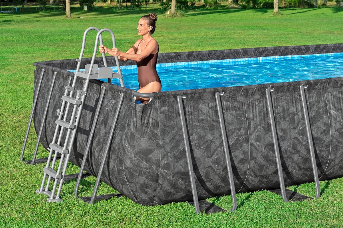 Bestway Kit Piscine Hors Sol rectangulaire APX 365-549 cm x 274 cm x 132 cm - Gris foncé