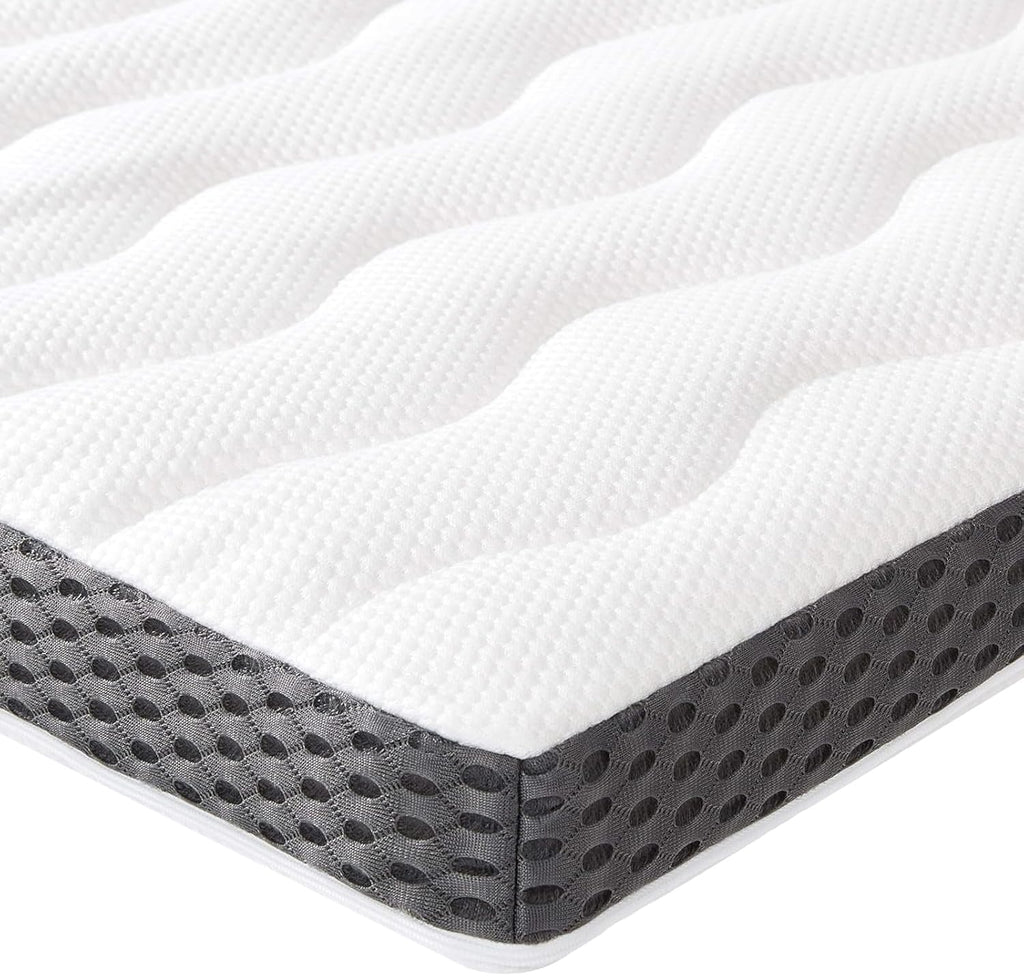 Amazon Basics Surmatelas de Mousse à Mémoire de Forme confortable, Très Moelleux, 160 x 200 x 7 cm, Blanc