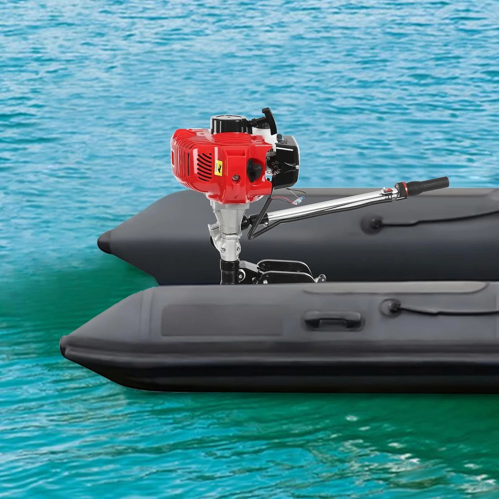 Moteur hors-bord, 4 temps 6 ch, moteur pour bateau à essence, 63 cm³. Refroidi par air. Moteur hors-bord pour bateaux gonflables, bateaux de pêche, kayaks de pêche