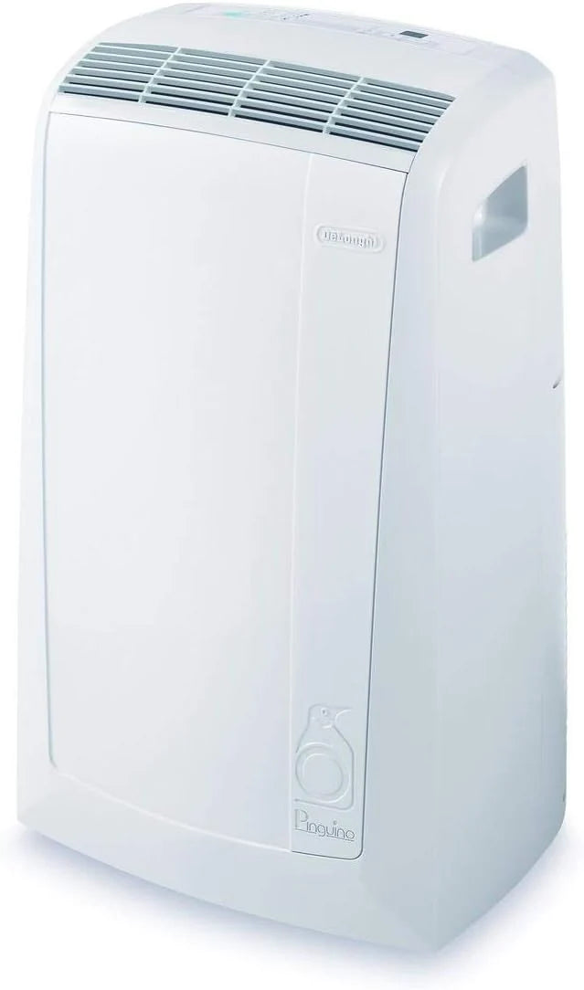 De'Longhi Pinguino PAC N90 ECO SILENT, Climatiseur Portable Silencieux avec Tuyau d'évacuation, 9 800 BTU/h - 2,5 kW - 85 m3, Gaz R290, 64 dB, Déshumidificateur, Classe A, Timer 12 Heures, Blanc