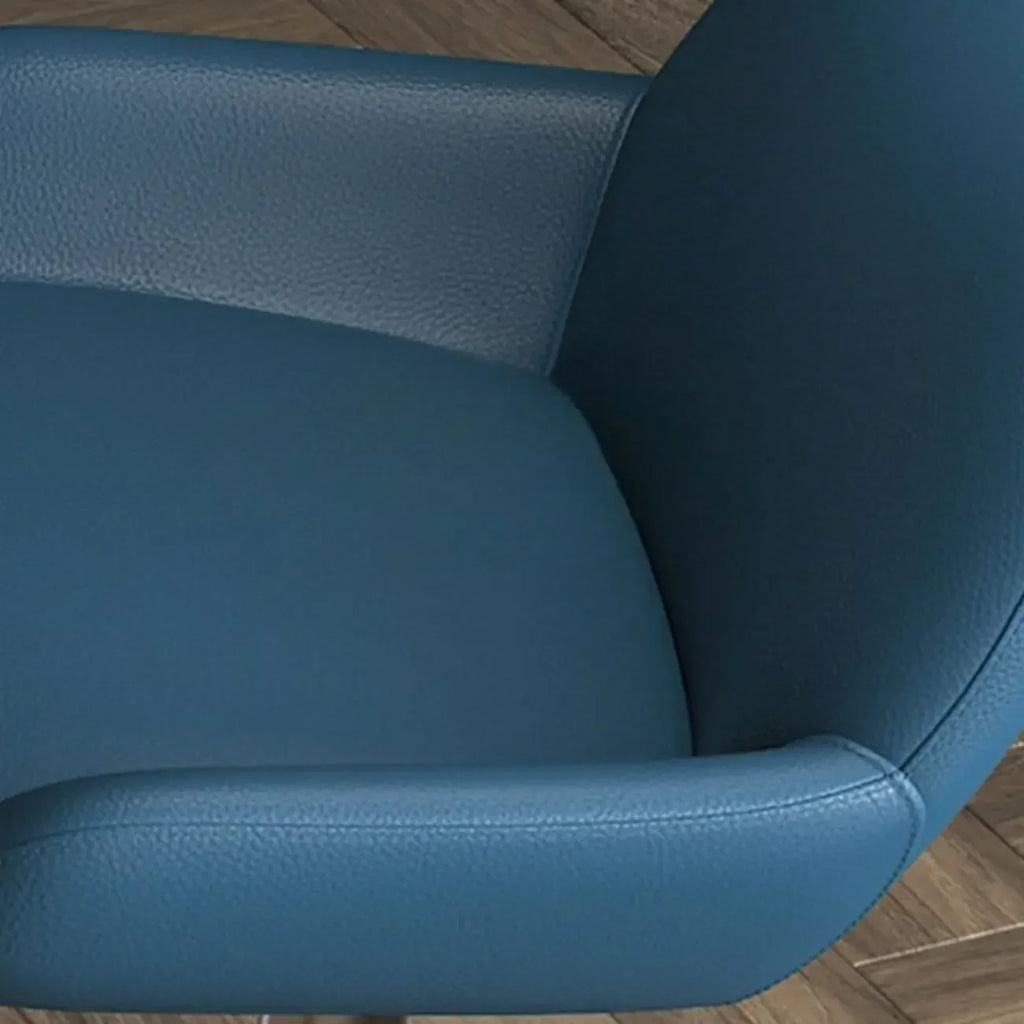 Minimalist Leather Swivel Bar Stools with Low Back for Kitchen