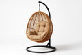 Fauteuil suspendu en osier avec coussin en polyester pour
