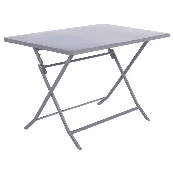Table de jardin pliante carrée "Greensboro" pétrole 2 places en acier traité époxy - Hespéride