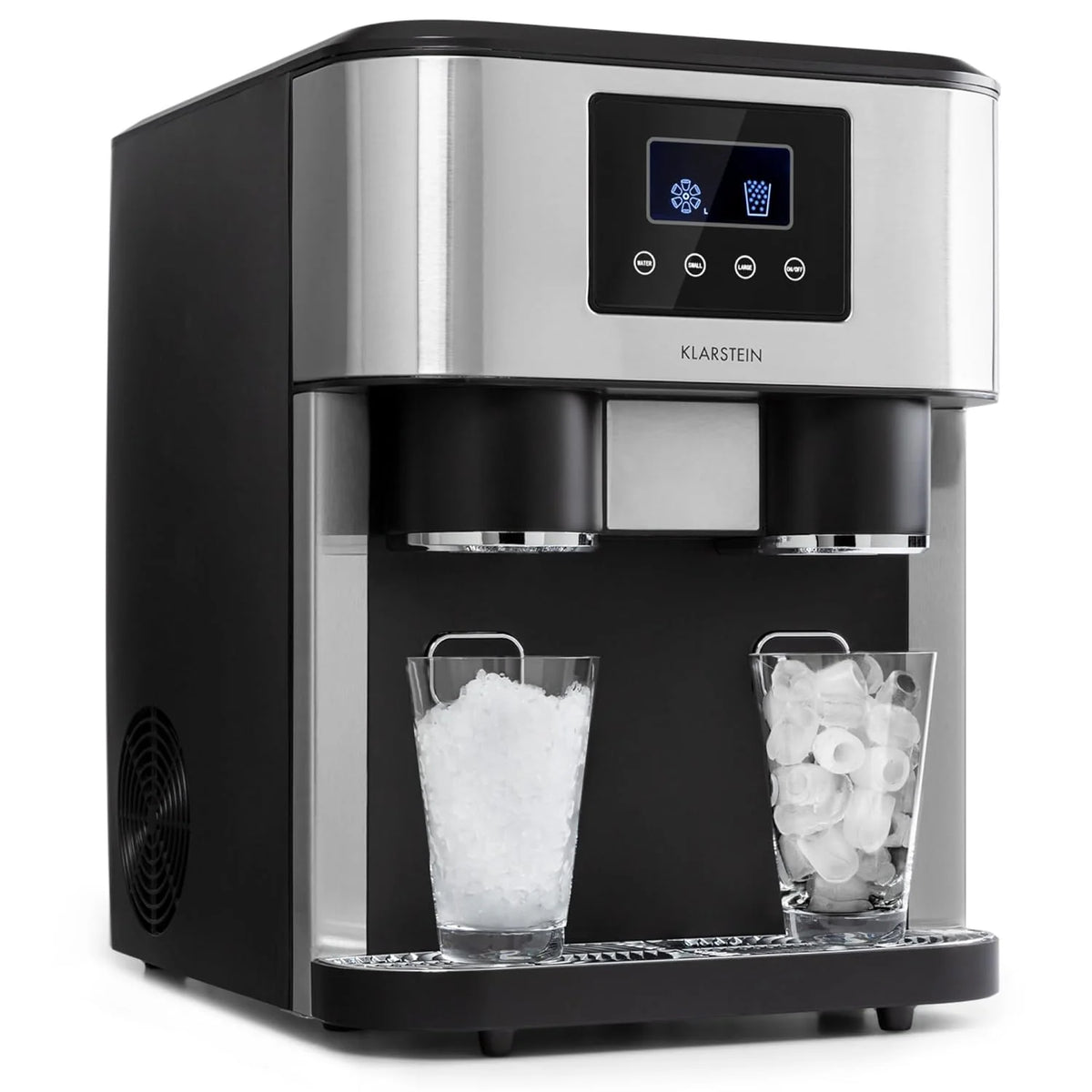 Klarstein Machine a Glacons pour la Maison, Capacité de 1.8L, Fabrique Rapidement Jusqu'à 15kg de Glacons Concassée ou en Balles, Machine à Glaçons, Ice Maker avec Alarme, Machine Facile à Nettoyer
