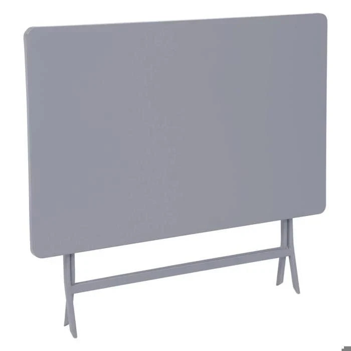 Table de jardin pliante carrée "Greensboro" pétrole 2 places en acier traité époxy - Hespéride