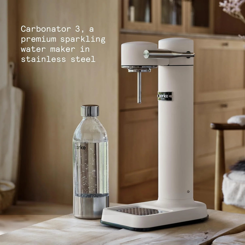 Aarke Carbonator 3, Máquina Gasificadora de Agua en Acero Inoxidable, incluye Dos Botellas (800ml), Acabado en Negro