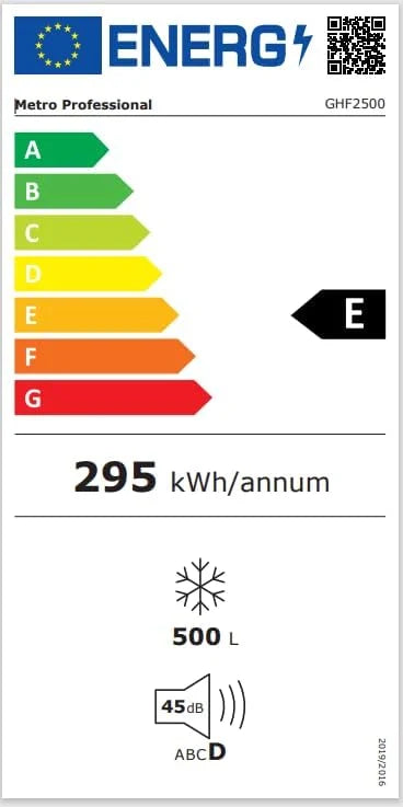 METRO Professional Congélateur bahut GHF2700S, acier, 188 x 73.5 x 94.5 cm, 700 L, 125 W, 3 paniers, éclairage LED, avec serrure, blanc/gris