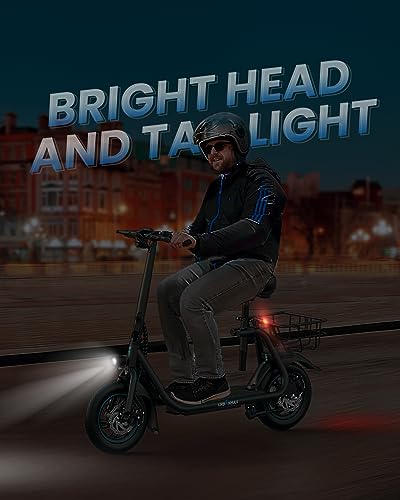 URBANMAX C1 Scooter Eléctrico con Asiento, Motor Potente de 450W y Autonomía de hasta 22 Millas