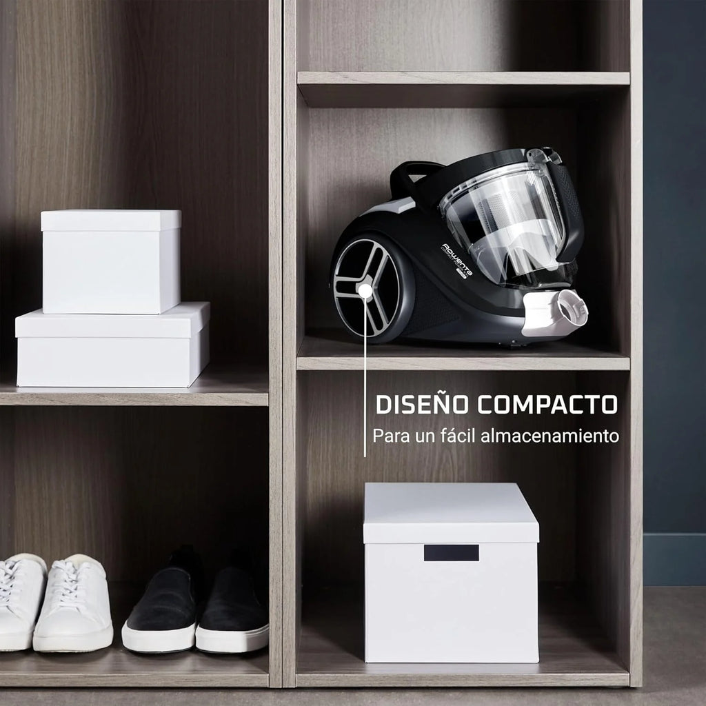 Rowenta Compact Power XXL Aspiradora sin Bolsa, Motor Eficiente Energéticamente de 900W, Filtración Ciclónica Avanzada, Depósito Extra Grande de 2.5L, Compacta, Kit Clásico, Modelo RO4B23