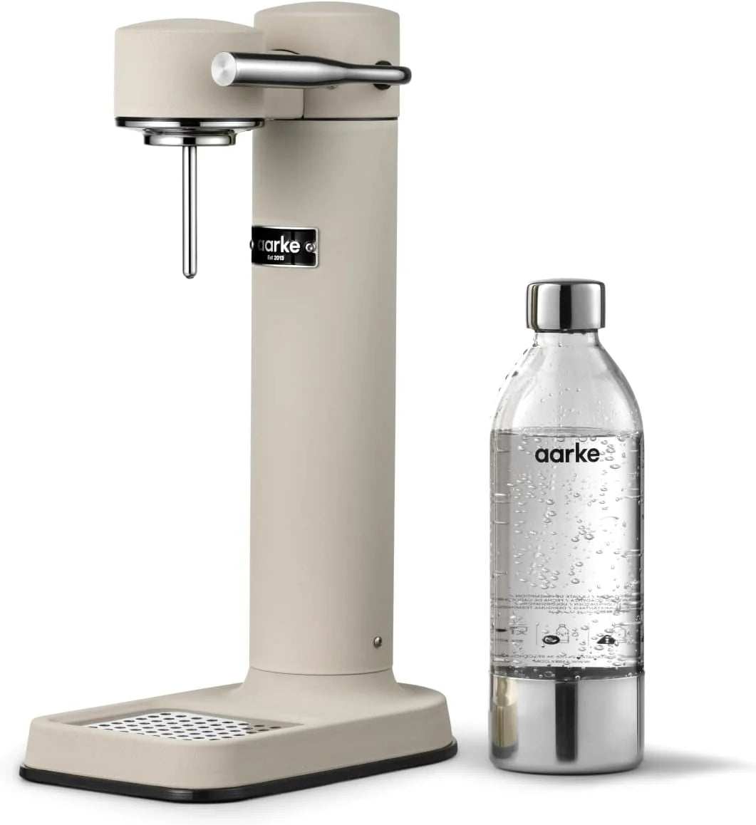 Aarke Carbonator 3, Máquina Gasificadora de Agua en Acero Inoxidable, incluye Dos Botellas (800ml), Acabado en Negro