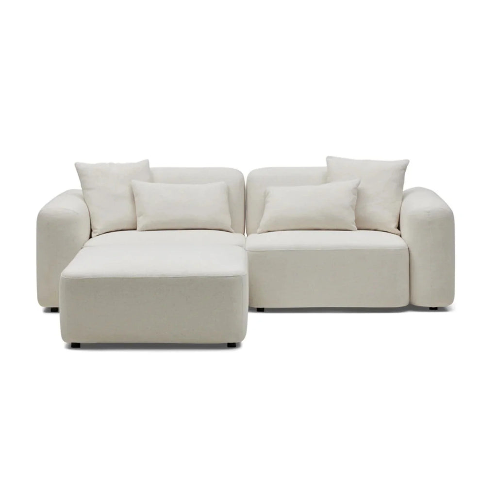 Nismaaya Pascal Modular Sofa Ivory White 2 Seater with Ottoman