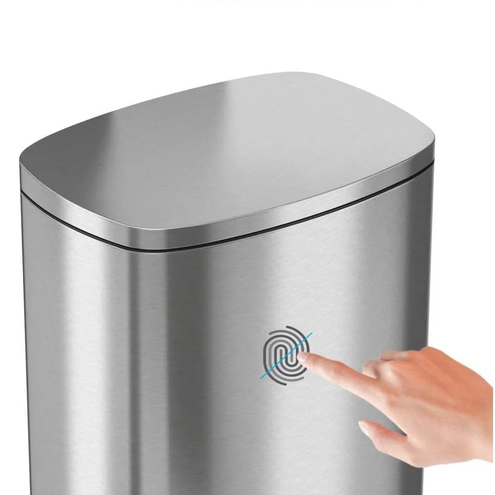 iTouchless SoftStep Bote de Basura de Cocina con Pedal de Acero Inoxidable de 13.2 galones