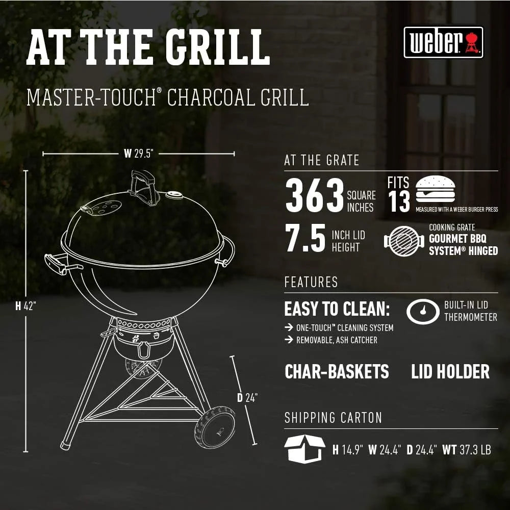 Weber Master-Touch 14516001 Barbecue au charbon de bois, bleu océan profond