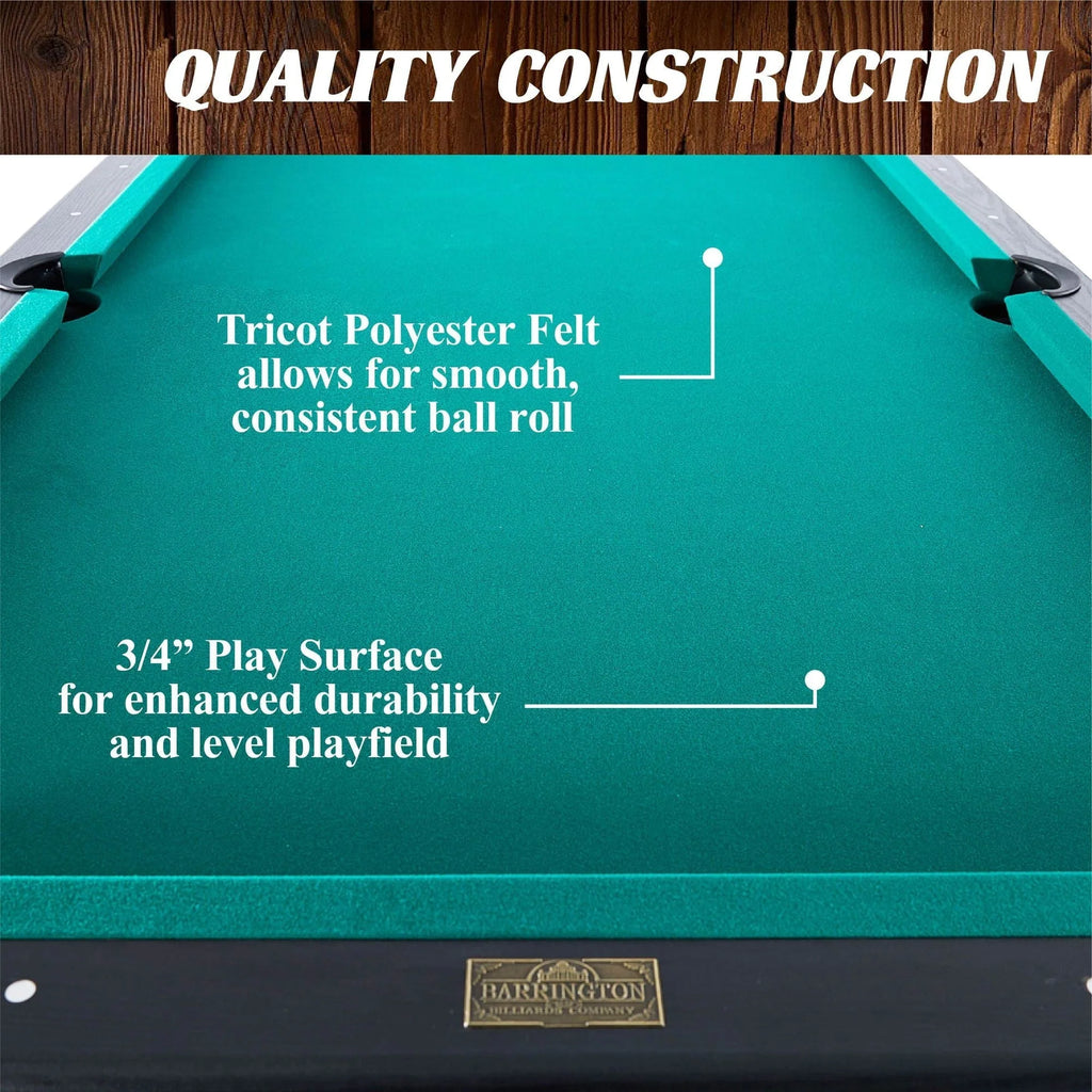 Mesa de Billar Barrington Arcade de 84" con Juego de Dardos de Regalo, Verde