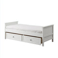 Lit simple en bois massif avec deux tiroirs et matelas