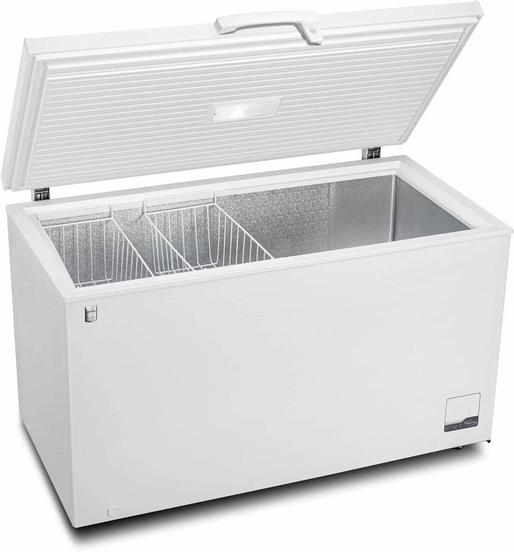 METRO Professional Congélateur bahut GHF2700S, acier, 188 x 73.5 x 94.5 cm, 700 L, 125 W, 3 paniers, éclairage LED, avec serrure, blanc/gris