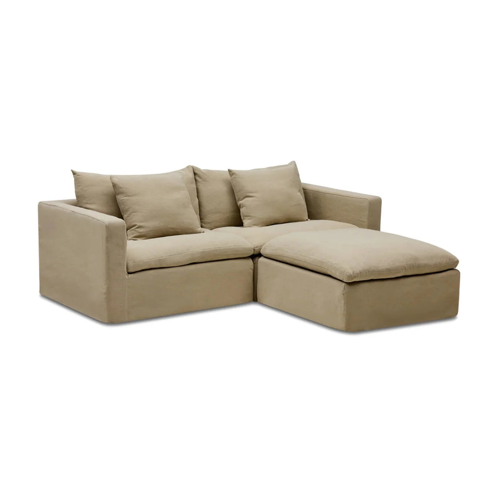 NIsmaaya Cape Modular Sofa Warm Stone 2 Seater with Ottoman