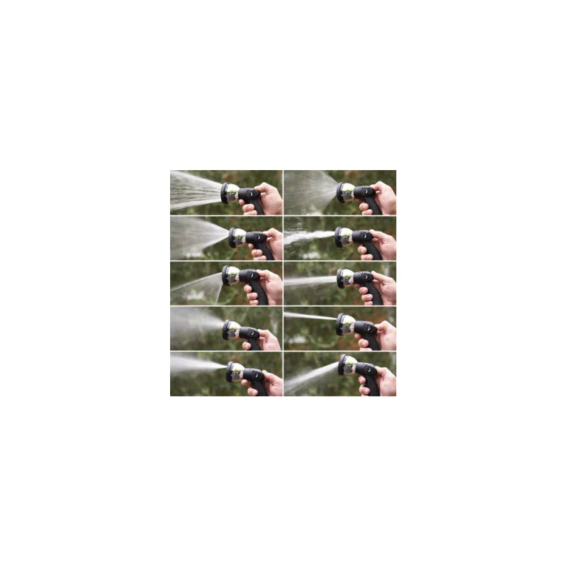 Tuyau extensible GREEN & GROW GG008573+GG006760 + pistolet multi-jets + Support en métal