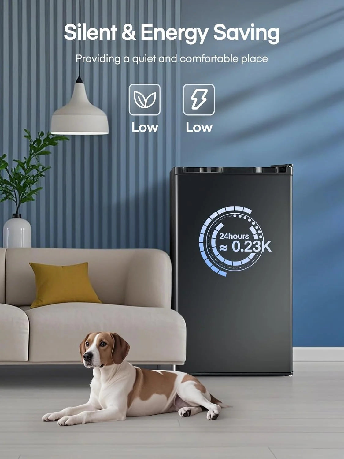 FOHERE Petit Frigo avec Congélateur de 91L, Réfrigérateur à une porte, Bac à Légumes, Thermostat Réglable, Silencieux, Petit Frigo de Bureau, Porte Réversible, Dortoir, Chambre, Noir
